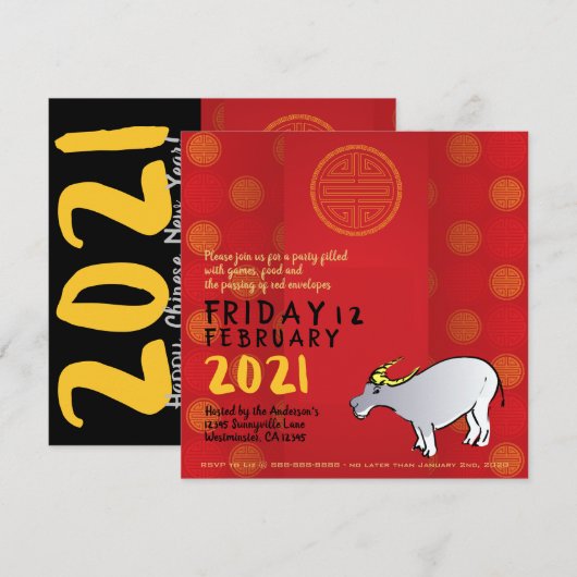 Comics Traditionele Chinese OX Jaar 2021 Partij In (Voorkant / Achterkant)