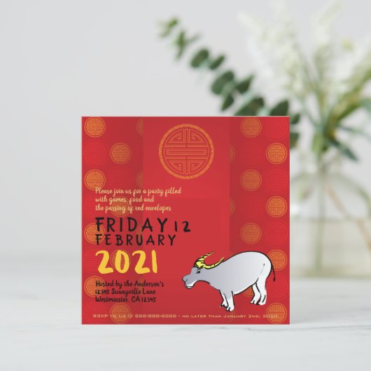 Comics Traditionele Chinese OX Jaar 2021 Partij In (Staand voorkant)