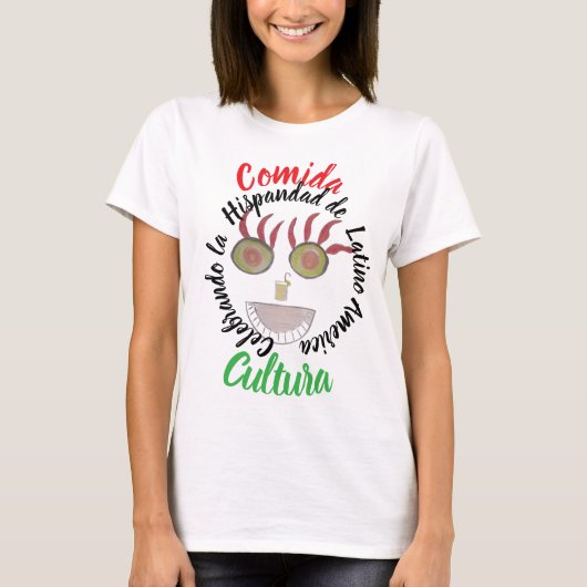 Comida Cultura Hispanic erfgoed maand T-shirt (Voorkant)