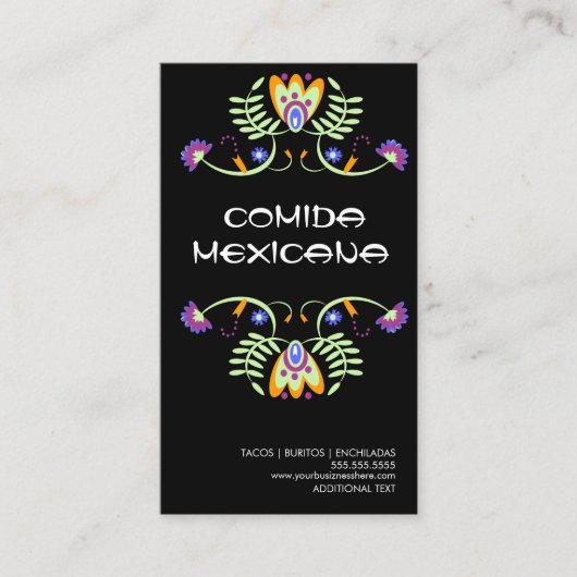 Comida Mexicana Food Truck Logo Visitekaartje (Voorkant)
