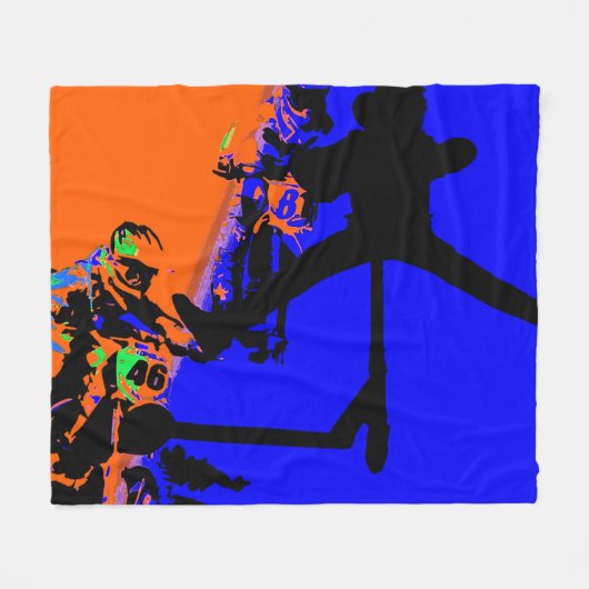 Comin' Through - Motox and Scooter Fleece Deken (Voorkant (Horizontaal))