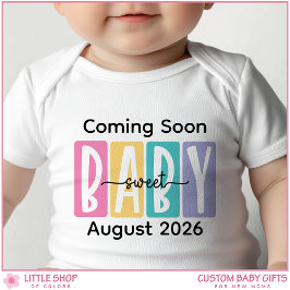 Coming Soon Custom Text Pregnancy Announcement Romper