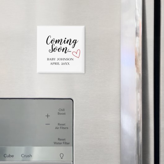 Coming Soon New Baby Announcement Magnet (Insitu (Koelkast))