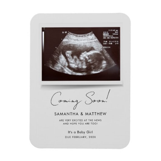 Coming Soon Photo Baby Scan Sonogram Pregnancy Magneet (Verticaal)