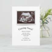 Coming Soon Ultrasound Photo Scan Baby Reveal Aankondiging (Staand voorkant)