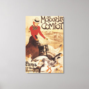 Comiot Motocycle Poster voor dames en ganzen Canvas Afdruk