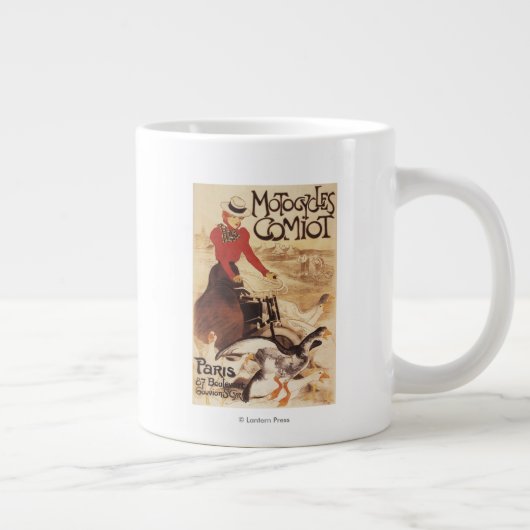 Comiot Motocycle Poster voor dames en ganzen Grote Koffiekop (Rechts)