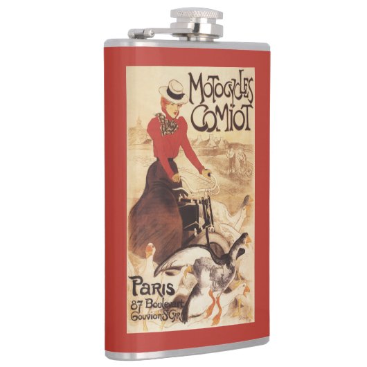 Comiot Motocycle Poster voor dames en ganzen Heupfles (Rechts)