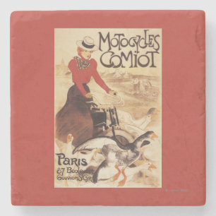 Comiot Motocycle Poster voor dames en ganzen Stenen Onderzetter