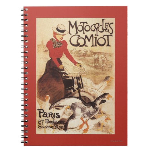 Comiot Motocycle Poster voor dames- en ganzenpromo Notitieboek (Voorkant)
