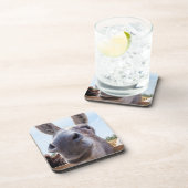 Comisch Glimlachende Grijze Ezel Bier Onderzetter (Rechterzijde)