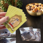 Comisch Glimlachende Grijze Ezel Pokerkaarten (Insitu)