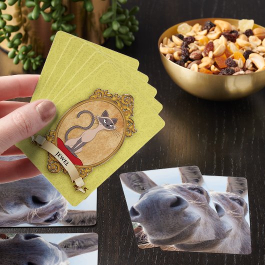 Comisch Glimlachende Grijze Ezel Pokerkaarten (Insitu)