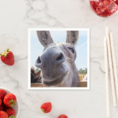 Comisch Glimlachende Grijze Ezel Servet (Insitu)