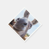 Comisch Glimlachende Grijze Ezel Servet (Hoek)