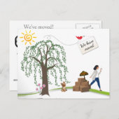 Comische adreswijziging II-Briefkaarten Aankondigingskaart (Voorkant / Achterkant)