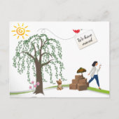 Comische adreswijziging II-Briefkaarten Aankondigingskaart (Voorkant)