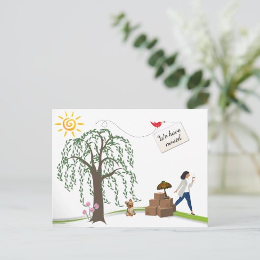 Comische adreswijziging II-Briefkaarten Aankondigingskaart (Staand voorkant)