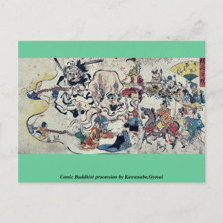 Comische boeddhistische voordracht van Kawanabe, G Briefkaart