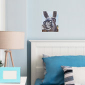 Comische Grijze Glimlachende Ezel Folie Afdrukken (Insitu (Slaapkamer))