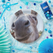 Comische Grijze Glimlachende Ezel Papieren Bordje (Feest)