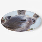 Comische Grijze Glimlachende Ezel Papieren Bordje (Gekanteld)