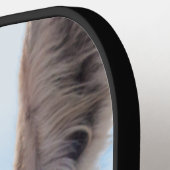 Comische Grijze Glimlachende Ezel Pickleball Paddle (Links Detail)