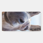 Comische Grijze Glimlachende Ezel Spandoek (Horizontaal)