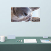 Comische Grijze Glimlachende Ezel Spandoek (Beurs)