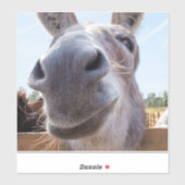 Comische Grijze Glimlachende Ezel Sticker (Vel)