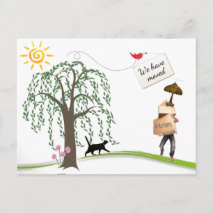 Comische verandering van adres Briefkaarten