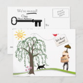 Comische verandering van adres Briefkaarten (Voorkant / Achterkant)