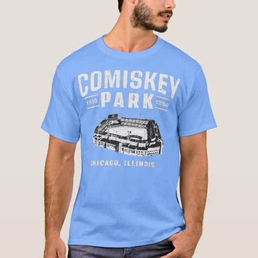 Comiskey Park T-Shirt - Chicago, IL Retro Baseball (Voorkant)