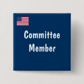 Comitélid Vierkante Button 5,1 Cm (Voorkant)