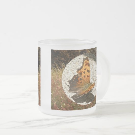Comma Angle Wing Butterfly Matglas Koffiemok (Voorkant rechts)