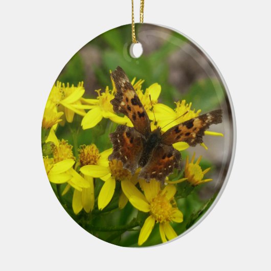Comma Butterfly in Glacier National Park Keramisch Ornament (Links)