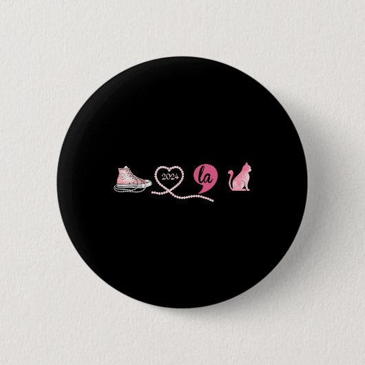 Comma Cat 2024 Kalama Harris President Ronde Button 5,7 Cm (Voorkant)