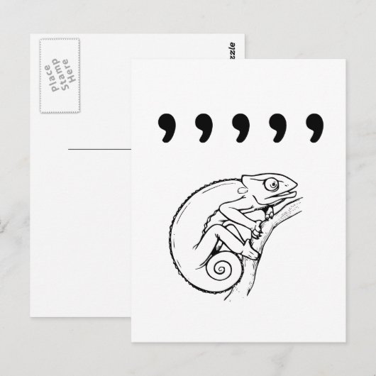 Comma Chameleon Briefkaart (Voorkant / Achterkant)