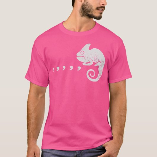 Comma Chameleon Funny 80S Music Pun T-shirt (Voorkant)