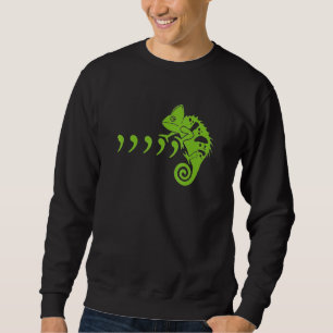 Comma Chameleon Funny 80's Muziek Songtekst Dieren Trui