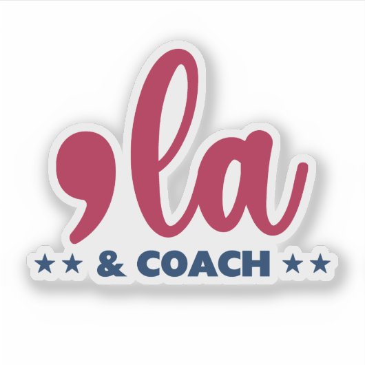 Comma & Coach-Kamala Harris Tim Walz Sticker (Voorkant)