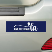 Comma en coach | Kamala Harris Coach Blue Bumpersticker (Op auto)
