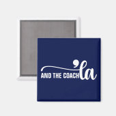 Comma en coach | Kamala Harris Coach Blue Magneet (Voorkant / Achterkant)