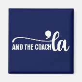 Comma en coach | Kamala Harris Coach Blue Magneet (Voorkant)