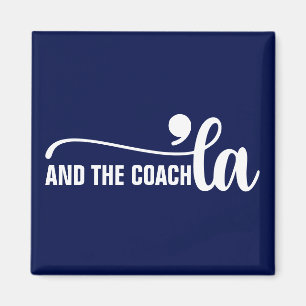 Comma en coach Kamala Harris Coach Blue Magneet