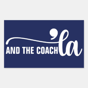 Comma en coach   Kamala Harris Coach Blue Rechthoekige Sticker
