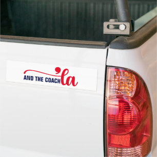 Comma en coach Kamala Harris Coach Bumpersticker