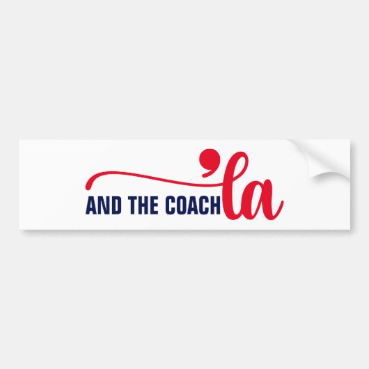 Comma en coach | Kamala Harris Coach Bumpersticker (Voorkant)