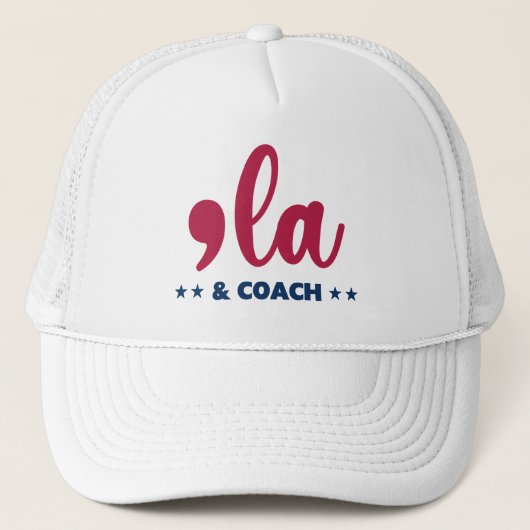 Comma en coach Kamala Harris Trucker Pet (Voorkant)