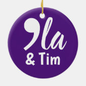 Comma Kamala en Tim 2024 Keramisch Ornament (Achterkant)